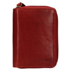 Kožené zipové pouzdro na karty LAGEN 5015T červené