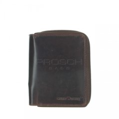 Kožená peněženka na zip Greenburry 4801-24 hnědá