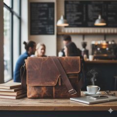 Kožená taška Greenburry 1650/A-25 hnědá