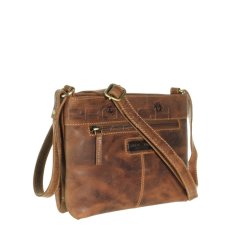 Kožená kabelka crossbody Greenburry 1582-25 hnědá