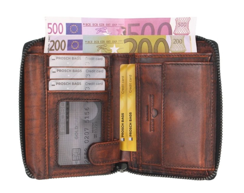 Kožená peněženka na zip Greenburry 2153-32