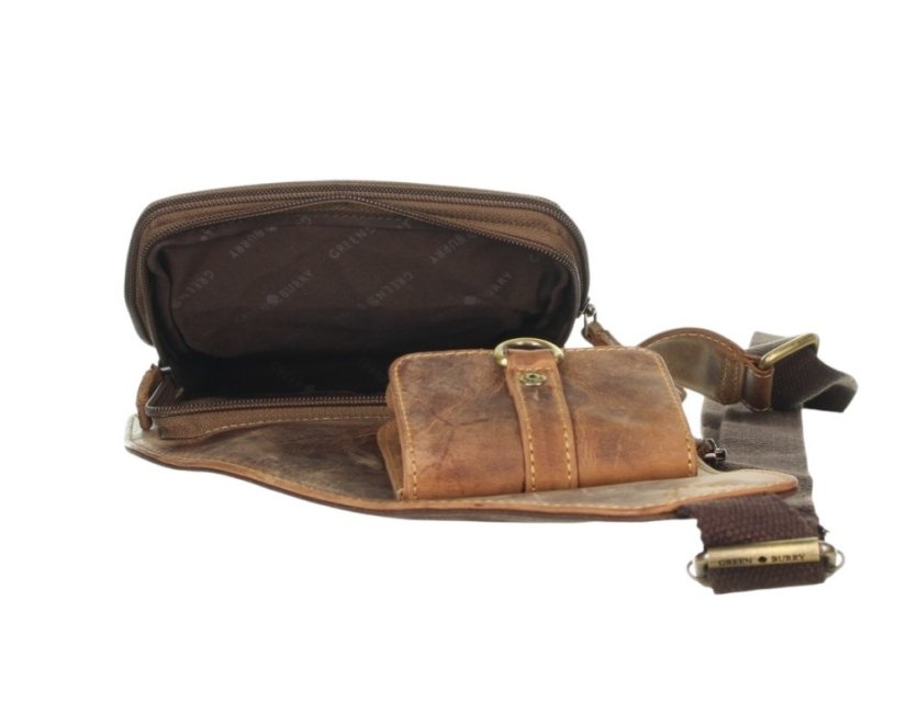 Kožený Body-Crossover Bag Greenburry 1559-25 hnědý