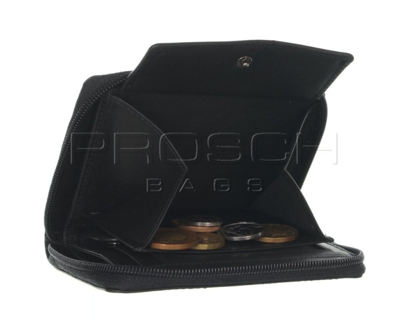 Kožená peněženka na zip Greenburry 1126-20 Black