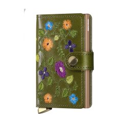 Premium Miniwallet Secrid Stitch Floral Olive