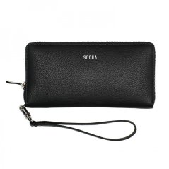 Dámská kožená peněženka na zip Socha SO-081 Black