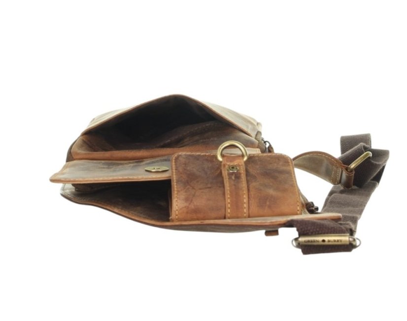 Kožený Body-Crossover Bag Greenburry 1559-25 hnědý
