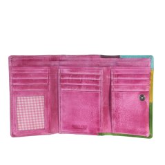 Kožená peněženka Greenburry 864-77 Fuchsia/Multi