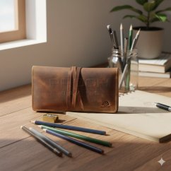 Kožený penál Greenburry 1647-25 hnědý