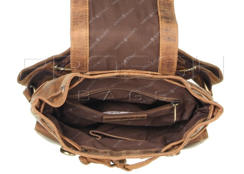 Kožený batoh Greenburry 1711S-25 hnědý