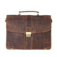 Kožená aktovka Greenburry 1709M-25 hnědá