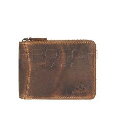 Kožená peněženka na zip Greenburry 1666-25 hnědá