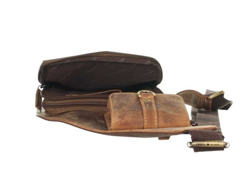 Kožený Body-Crossover Bag Greenburry 1559-25 hnědý