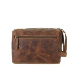 Kožená kosmetická taška Greenburry 1737-25 hnědá