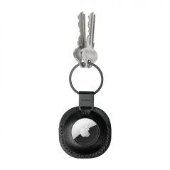 Kožený držák pro Airtag Orbitkey s kroužkem Black