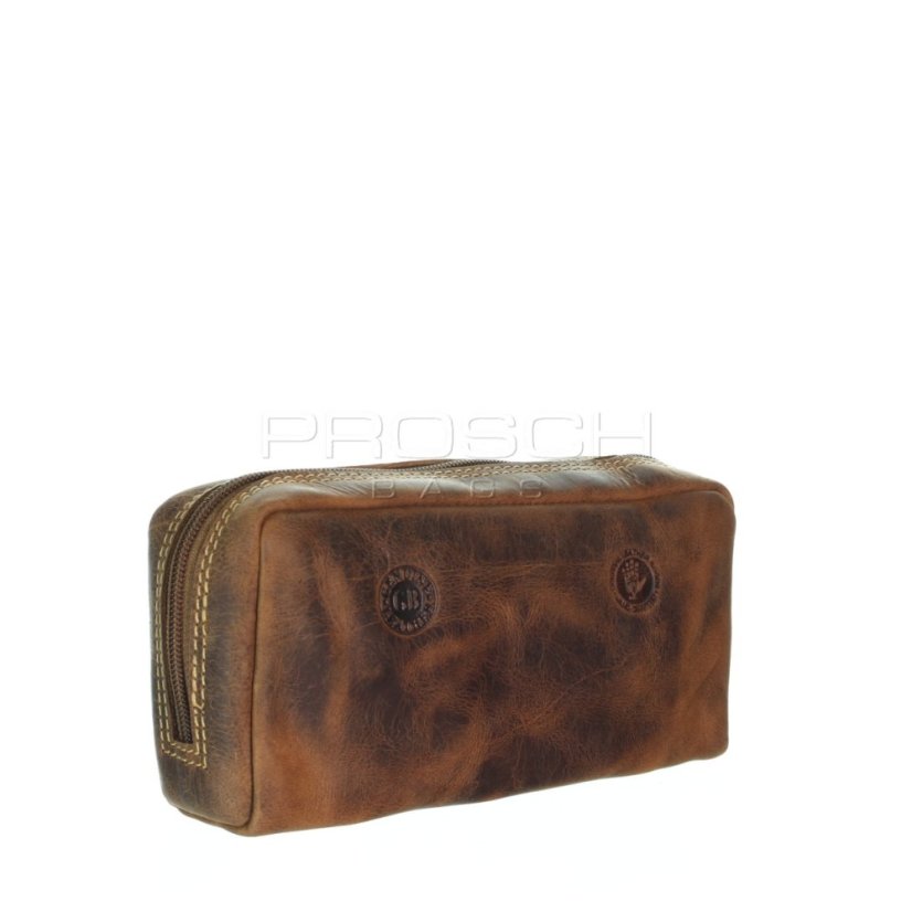 Kožená kosmetická taška GREENBURRY 1789C-25 hnědá