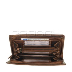 Kožená peněženka na zip Greenburry 1678-25 hnědá