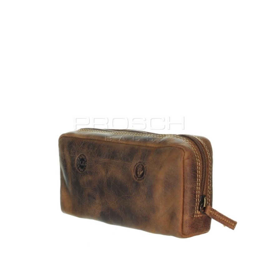 Kožená kosmetická taška GREENBURRY 1789C-25 hnědá