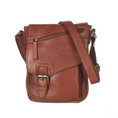 Kožená taška Greenburry Revolver 2918-24 Cognac