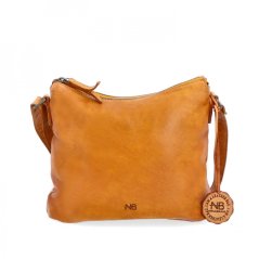 Kožená crossbody kabelka N. Bolger NB 2400 ZLU žlu