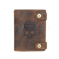 Kožená peněženka s řetězem Greenburry 1796A-Skull-