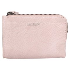 Malá kožená peněženka Lagen W-089/D růžová