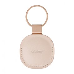 Kožený držák pro Airtag Orbitkey s kroužkem Blush