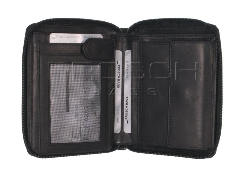 Kožená peněženka na zip Greenburry 1126-20 Black