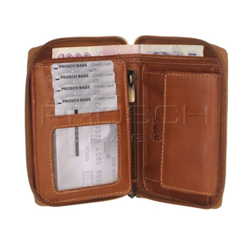 Dámská kožená peněženka RFID 1086-24 Teak Brown