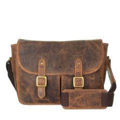 Kožená taška na fotoaparát Greenburry 1594-25 hněd