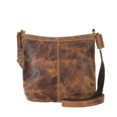 Kožená crossbody kabelka Greenburry 1655A-25 hnědá