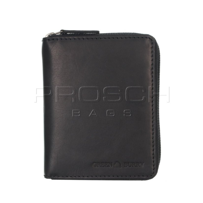 Kožená peněženka na zip Greenburry 1126-20 Black