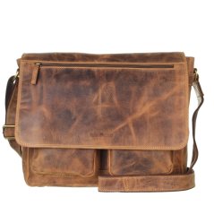 Kožená taška na notebook Greenburry 1781-25 hnědá