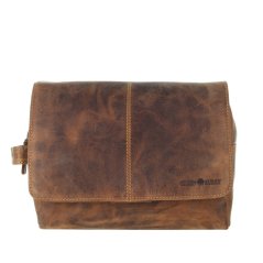 Kožená kosmetická taška Greenburry 1737-M-25 hnědá