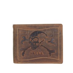 Kožená peněženka s řetězem Greenburry 1796-Skull-