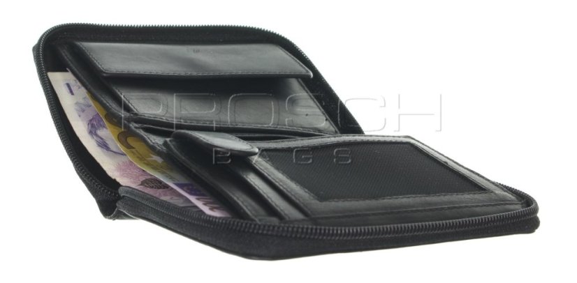 Kožená peněženka na zip Greenburry 1126-20 Black