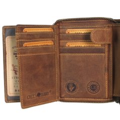 Kožená peněženka na zip GREENBURRY 821A-Kůň