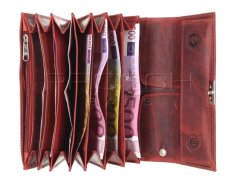 Kožená kasírka Greenburry1785-26 červená