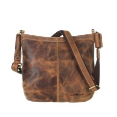 Kožená crossbody kabelka Greenburry 1655A-25 hnědá