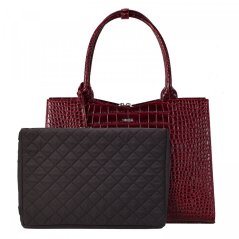 Kabelka na notebook Socha Croco-Burgundy 15,6"